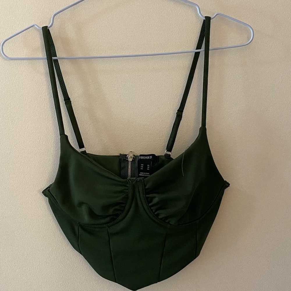 Green Bustier Top from forever 21